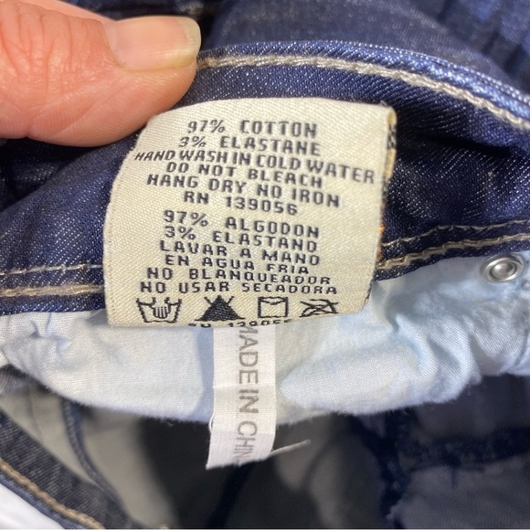 Grace In LA Skinny Jeans Women 9/28 Blue Embellished Skinny Textured Faded Denim - Picture 7 of 16